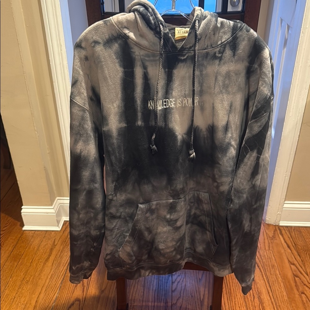 Black and Gray Tie-Dye Hoodie